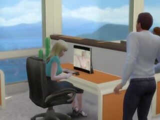 In order not to lose a job blonde offers her pussy - adult clip in the office