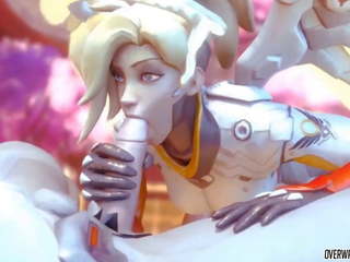 Fabulous Mercy from Overwatch gets to Suck on Big putz Nicely