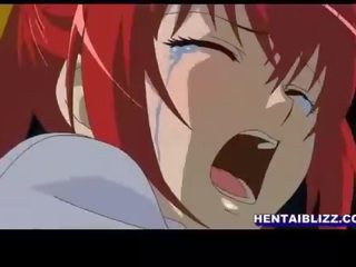 Redhead hentai girlfriend gets drilled by tentacles