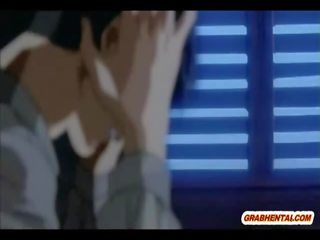 Bondage Japanese street girl anime gets wax and grand poked