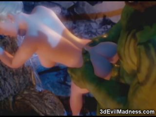 3D Elf Princess Ravaged by Orc - dirty movie at Ah-Me