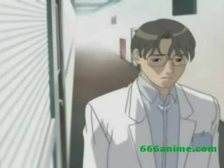 Outstanding busty anime scientist goes concupiscent and fucks patient