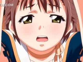 Anime sekolah stunner faraj terbentur keras oleh gergasi