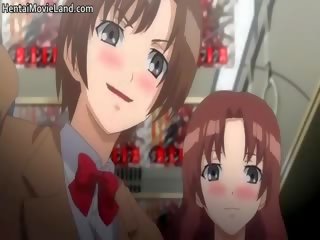 Onschuldig brunette anime schoffel zuigt lid part4