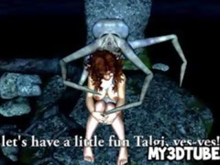 Petite 3D babe Getting Fucked By An Alien Spider