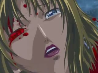 Amazing Hentai cartoons feature busty chick fucking with blood