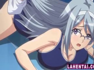 Big Titted Hentai divinity With Glasses In Swimsuit Gets Fucked