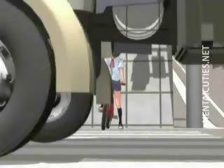 Kyut tatlong-dimensiyonal anime kerida mayroon a pamamasa panaginip