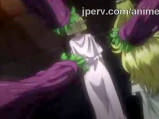 Elite elf princess screwed by bunch of tentacles in hentai video