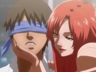Slutty anime mladý žena seducing dospívající knoflíček pro trojice