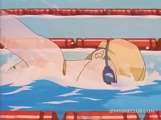 3d anime enchantress videoer henne suveren kroppen i svømmetur dress