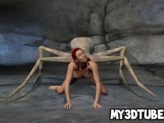 3d rousse femme fatale obtention baisée par un alien spider