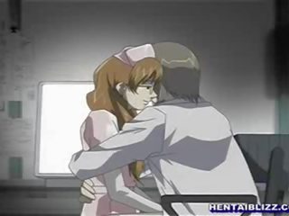 Bondage cartoon nurse with bigtits having x rated video film with therapist