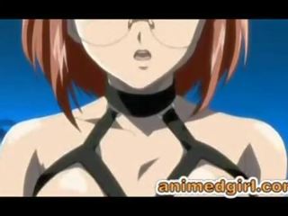 Cordée hentaï obtient double bites baisée par transexuelle l'anime