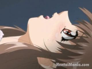 Agreeable animen ragata få rosa skallig fitta slickade av henne companion