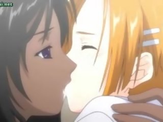 Adoleshent anime lesbians duke e bërë dashuria